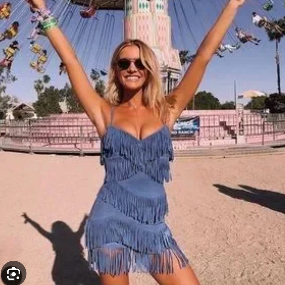 Blue Fringe Dress